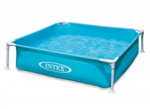 Piscine tubulaire carrée INTEX 1.22 x 1,22 x 0,30 m Orange